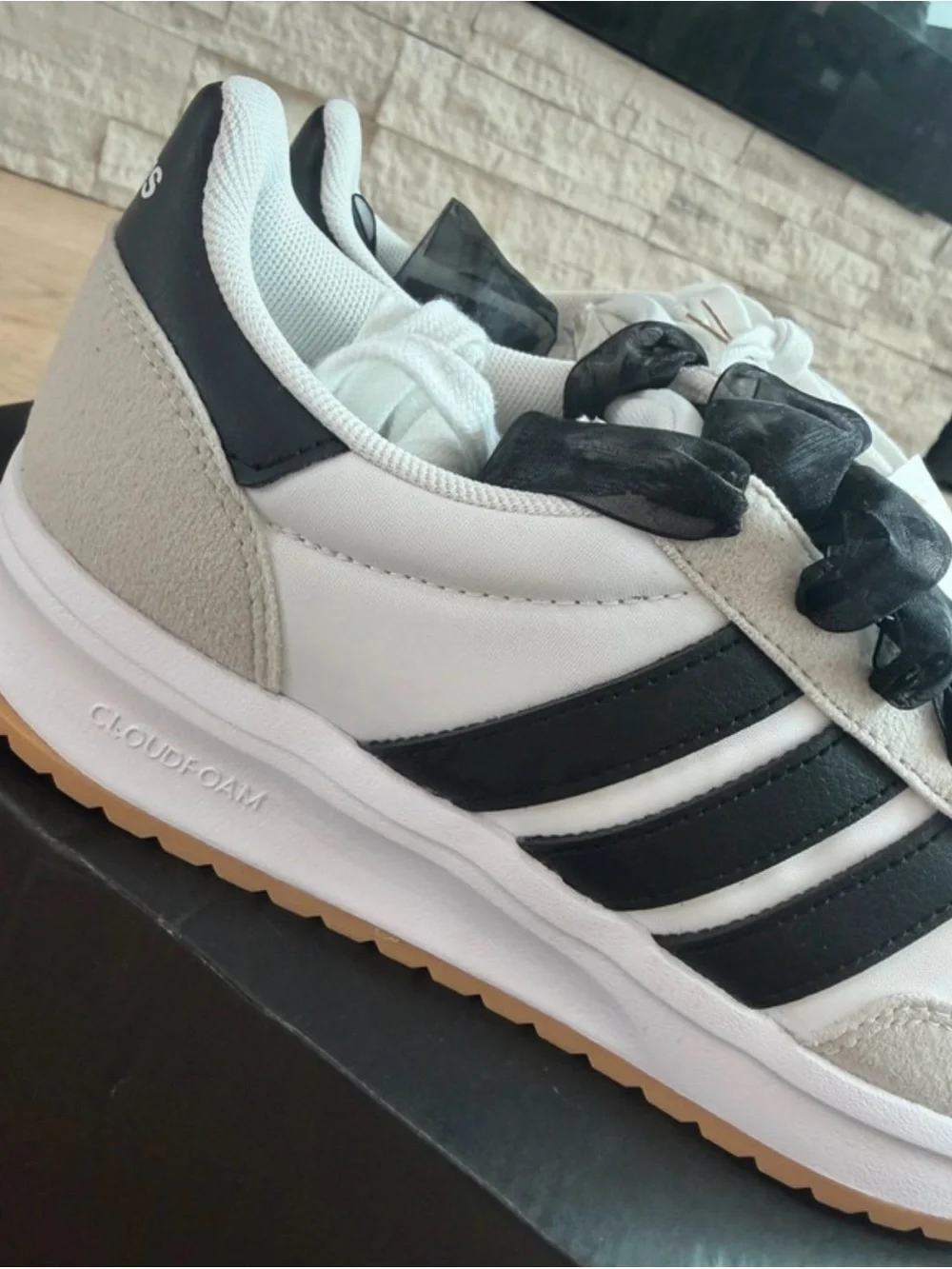 adidas Run 70s 2.0 J White, Black & Gum Casual Sneakers